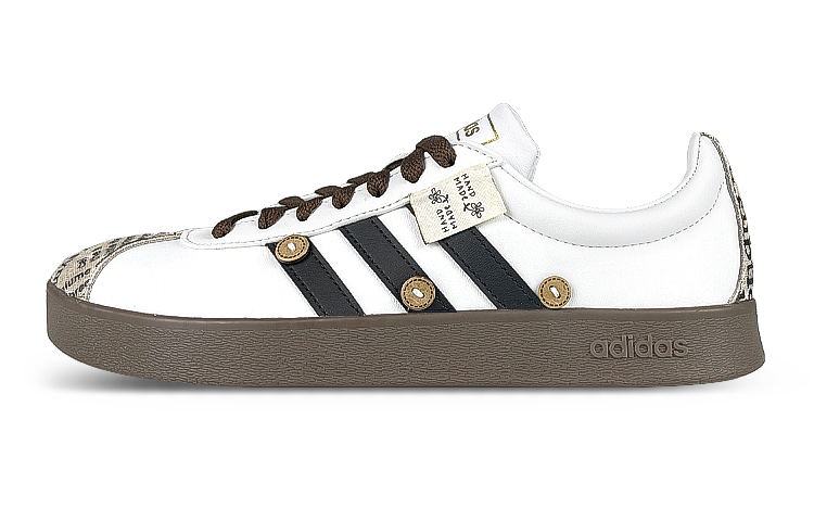 Buy [Custom Shoes] adidas NEO VL Court 'Merritt Botón Parches de Periódico' ID6015(Team116-男女款阿迪纽扣)