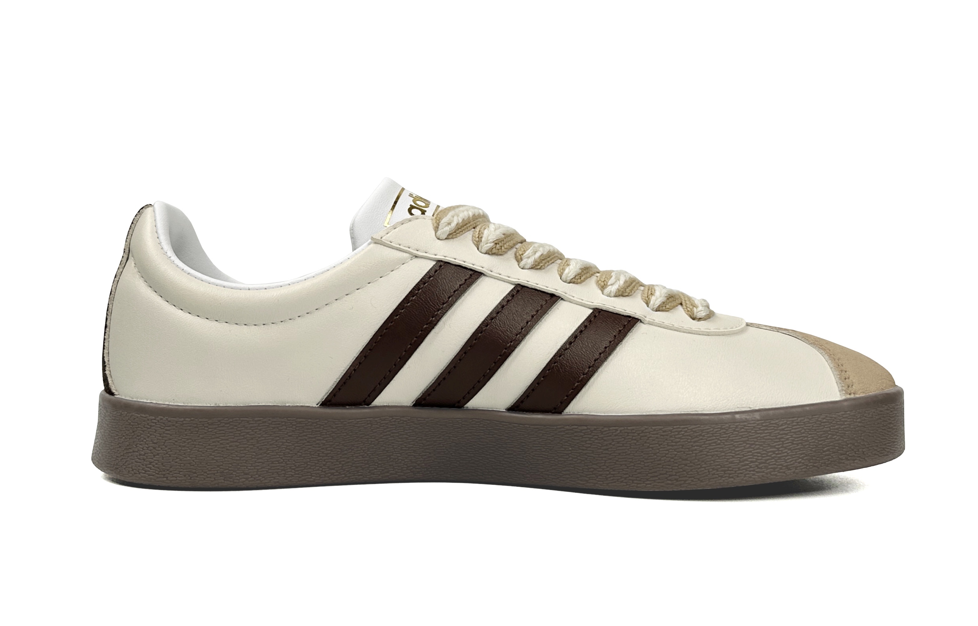 Lookbook 【訂製球鞋】adidas neo Vl Court 雀麥拿鐵 簡約百搭 防滑耐磨 低筒 轉板鞋 男女同款 白棕