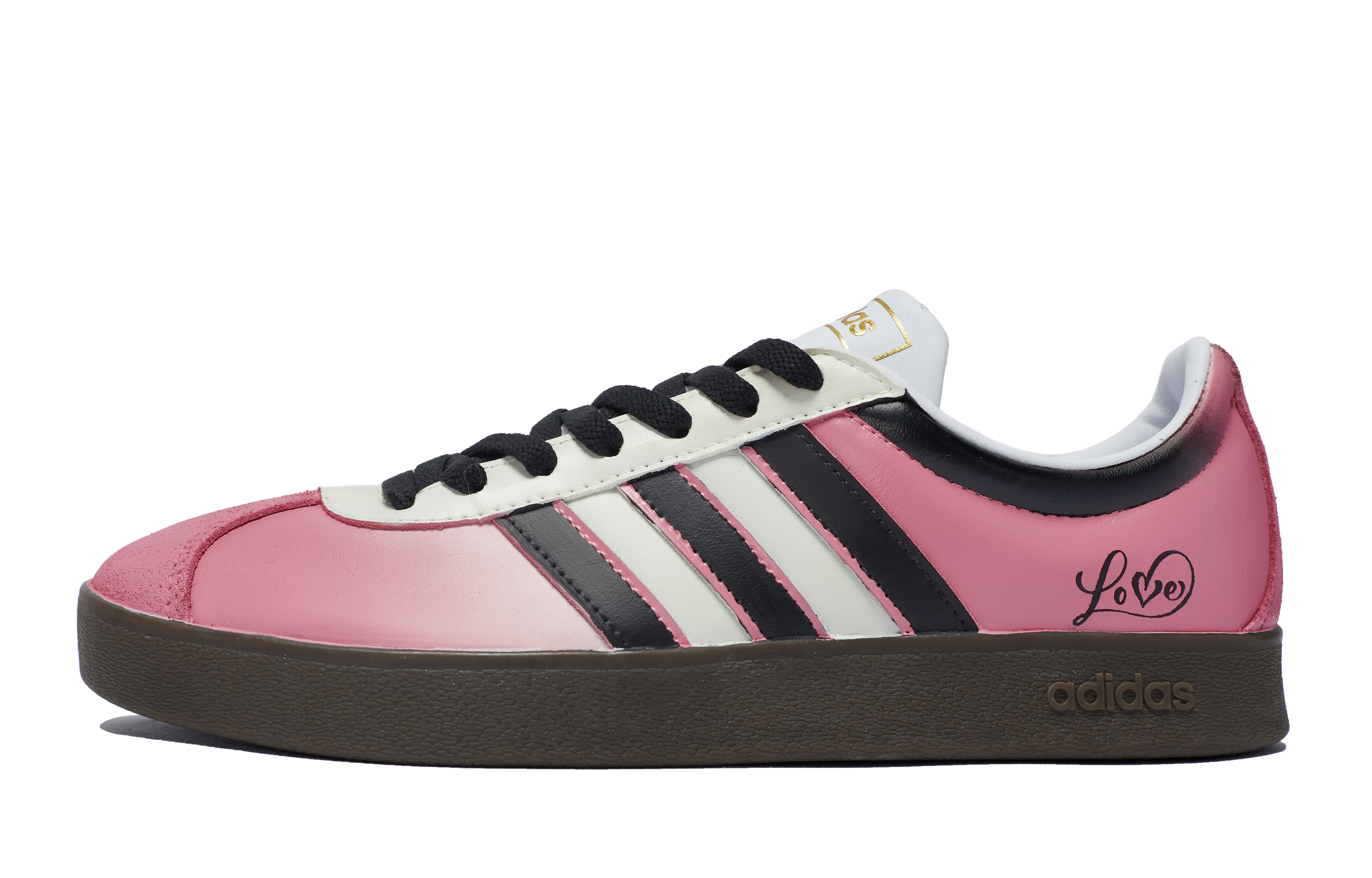 Order [Sepatu Kustom] adidas Neo VL Court 'Pink-Hitam-Beige' ID6015(Team80-男女同款热恋桃粉)