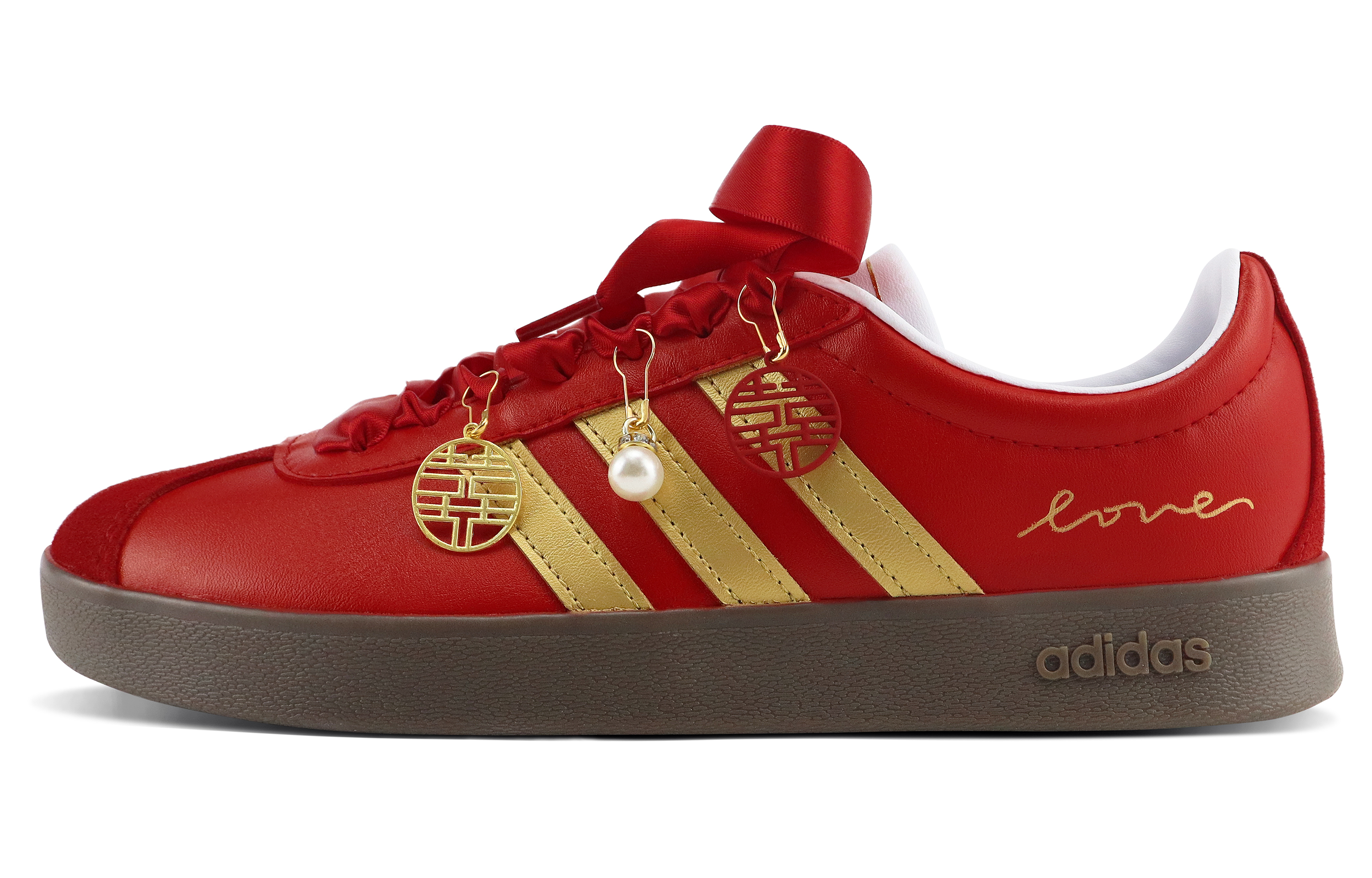 [Custom Shoes] adidas Neo VL Court 'Red Gold Wedding' 圖 2