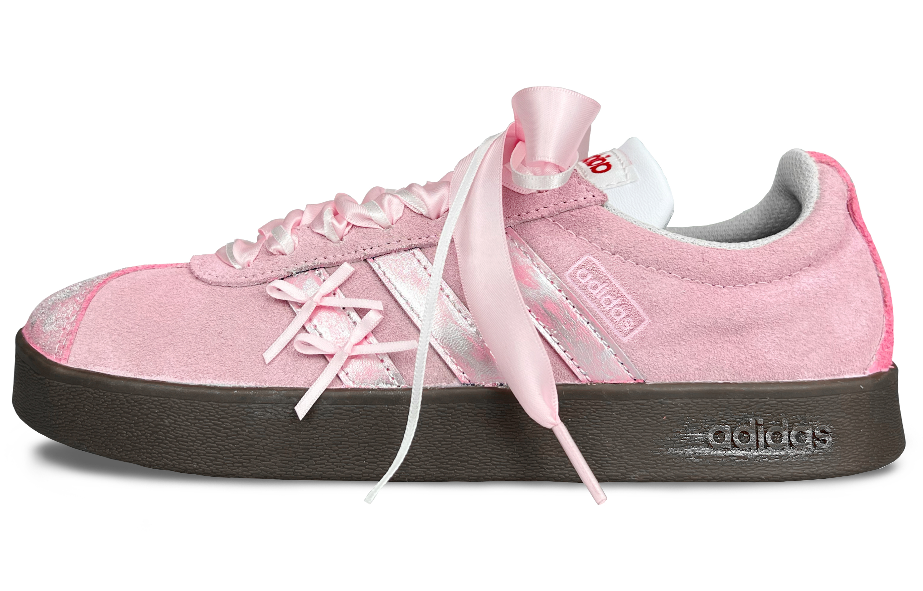 [Custom Shoes] adidas Neo Vl Court 'Silver Ballet - Cherry Blossom Pink'