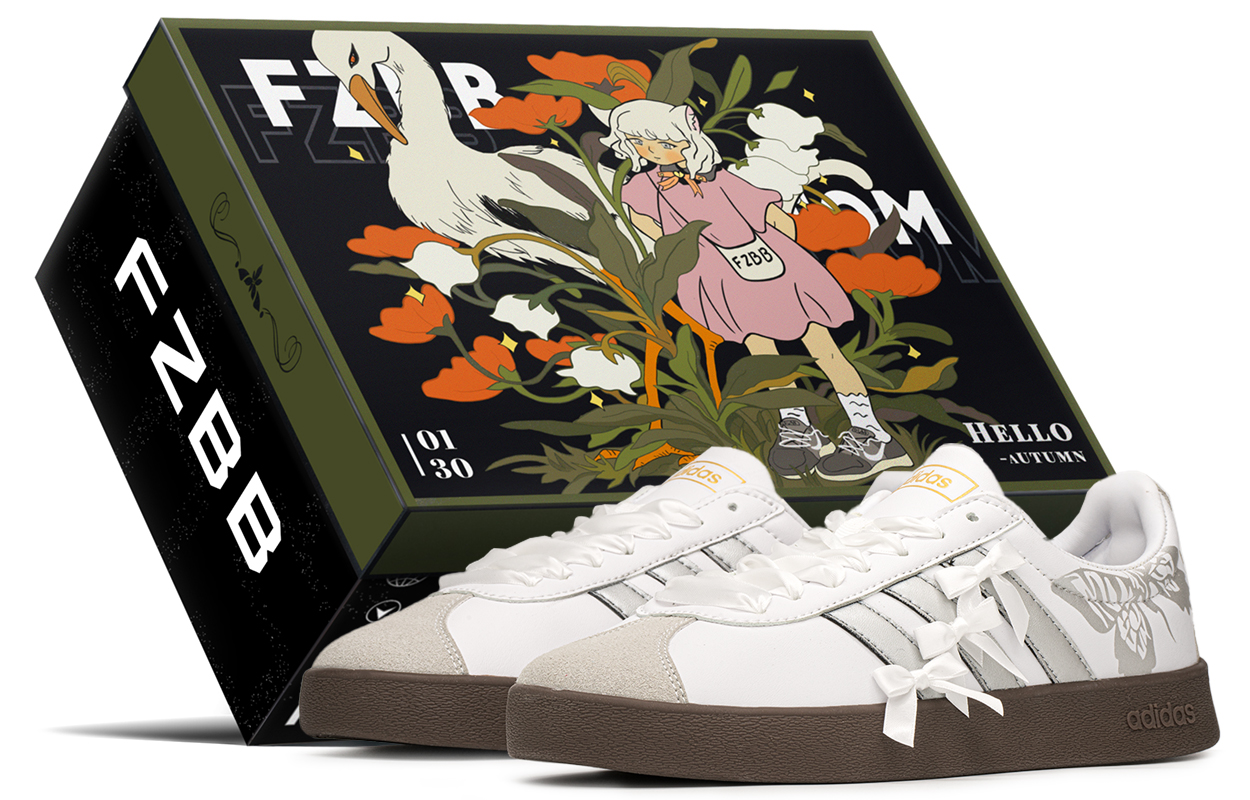 [Custom Shoes] adidas neo VL Court 'Silver Bow Ribbon'