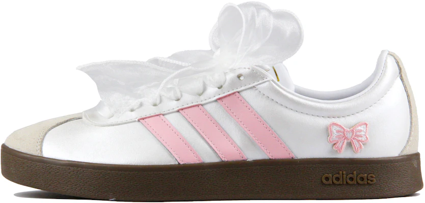 【訂製球鞋】adidas neo Vl Court 銀粉 芭蕾少女 絲綢 蝴蝶結 刺繡 搭配輕便 防滑 低筒 滑板鞋 男女同款 銀粉 Order 【訂製球鞋】adidas neo Vl Court 銀粉 芭蕾少女 絲綢 蝴蝶結 刺繡 搭配輕便 防滑 低筒 滑板鞋 男女同款 銀粉