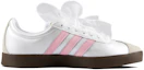 Lookbook 【訂製球鞋】adidas neo Vl Court 銀粉 芭蕾少女 絲綢 蝴蝶結 刺繡 搭配輕便 防滑 低筒 滑板鞋 男女同款 銀粉
