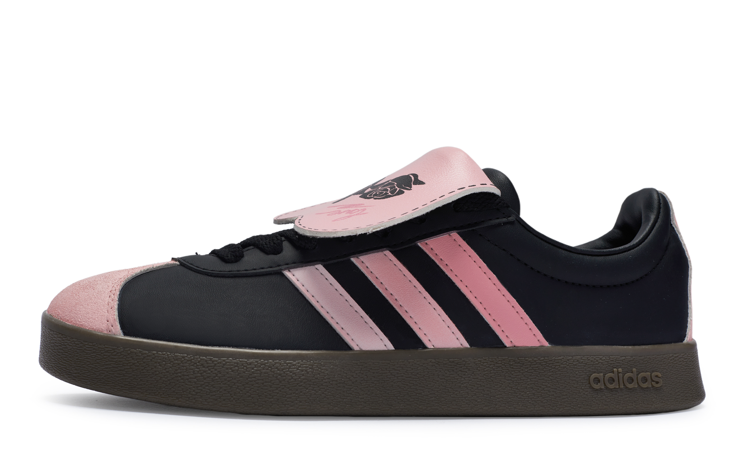 [Custom Shoes] adidas neo Vl Court 'Spring Fair - Black Pink'