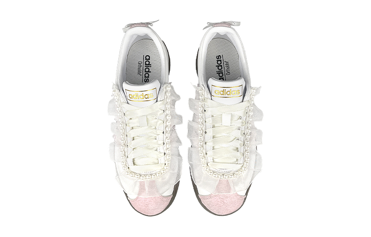 [Custom Shoes] adidas Neo VL Court 'White Pink Brown - French Pearl Lace' 圖 4