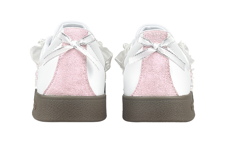 [Custom Shoes] adidas Neo VL Court 'White Pink Brown - French Pearl Lace' 圖 5