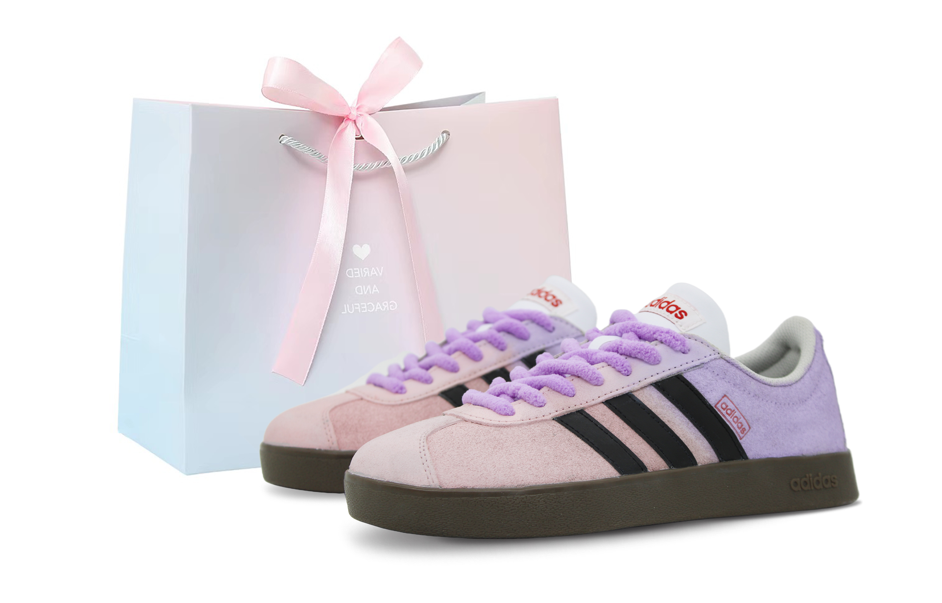 [Custom Shoes] adidas Neo VL Court Lifestyle 'Cyber Ballet Pink Purple'