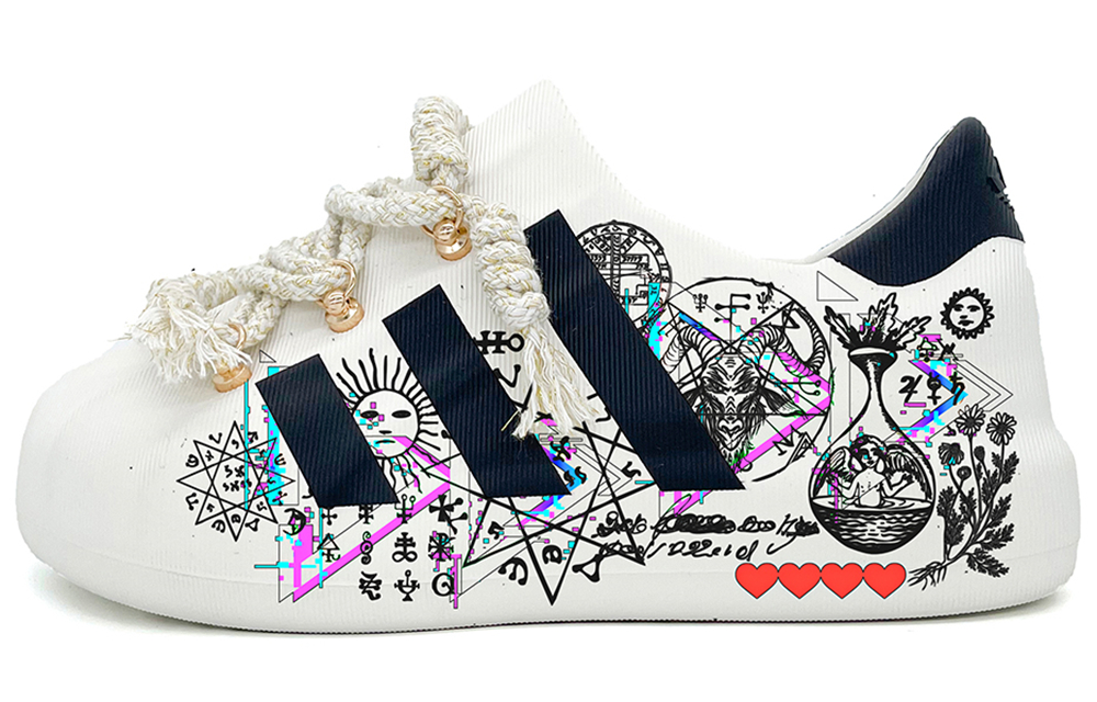 Buy [Kasut Custom] adidas Originals AdiFOM Superstar 'Kod Masa Depan Hitam Putih' HQ8750(Team2-未来代码)