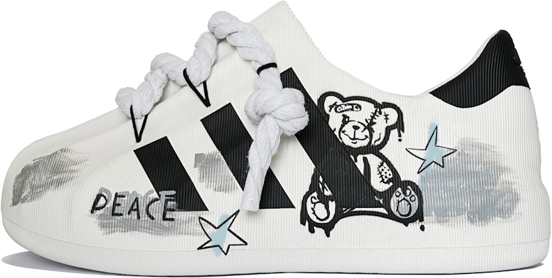 【訂製球鞋】adidas originals AdiFOM Superstar 小熊惡作劇 春夏系列 手繪 塗鴉 簡約 減震輕便 低筒 生活休閒鞋 男女同款 灰白 Order 【訂製球鞋】adidas originals AdiFOM Superstar 小熊惡作劇 春夏系列 手繪 塗鴉 簡約 減震輕便 低筒 生活休閒鞋 男女同款 灰白