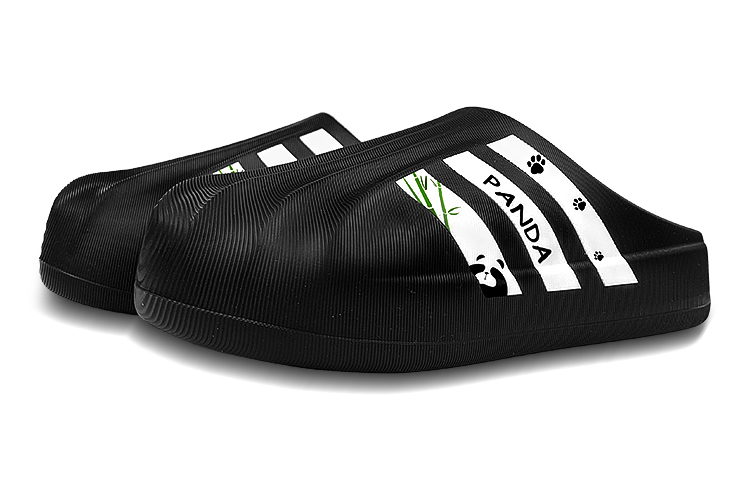 Shop [定制鞋] 三叶草 AdiFOM Superstar '熊猫黑白' IG8277(Team47-阿迪拖鞋熊猫竹BOX)