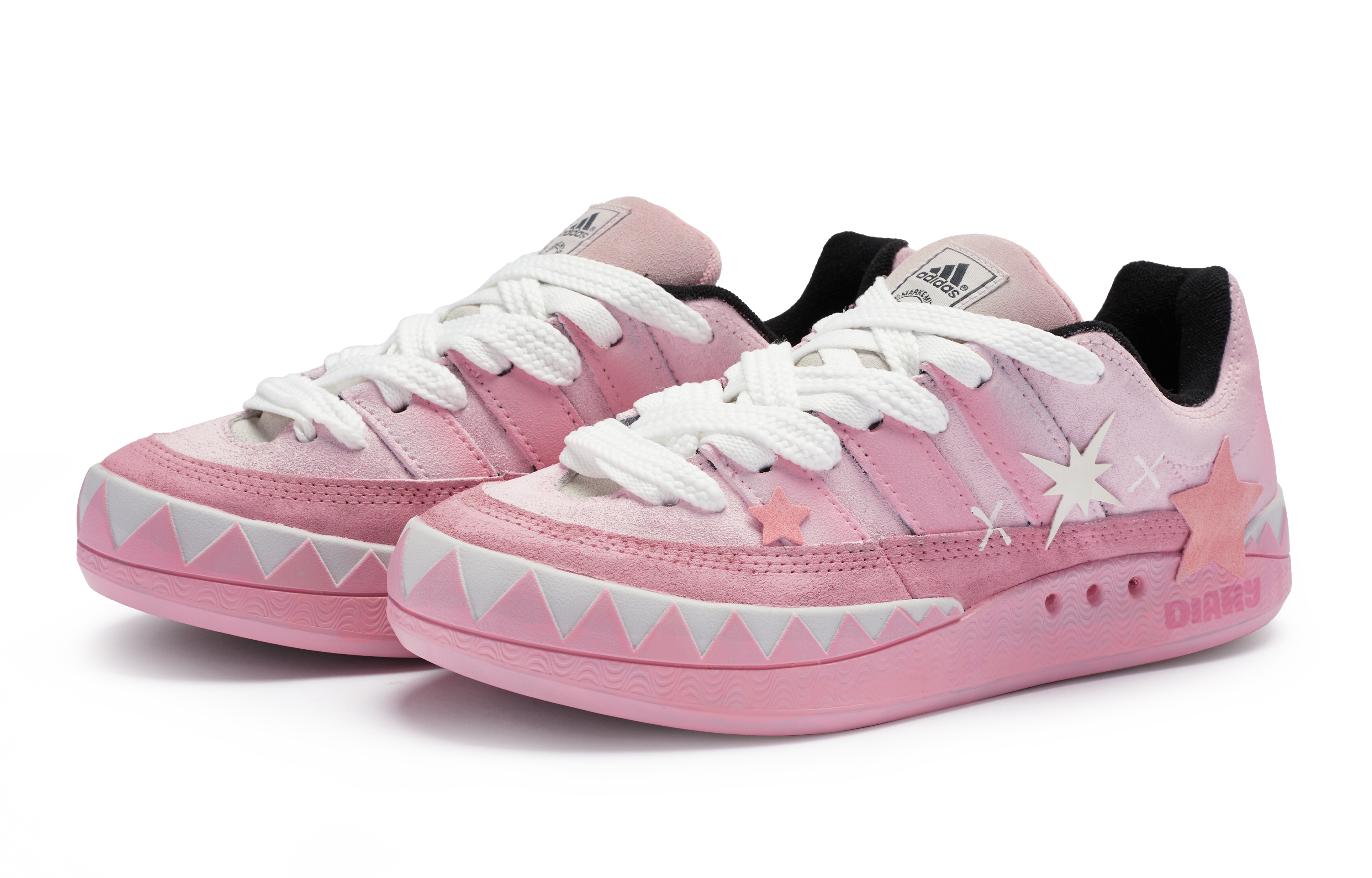 Lookbook [定制鞋] 阿迪达斯 Originals Adimatic '粉星面包' GY2091(Team80-男女同款星星诞生)