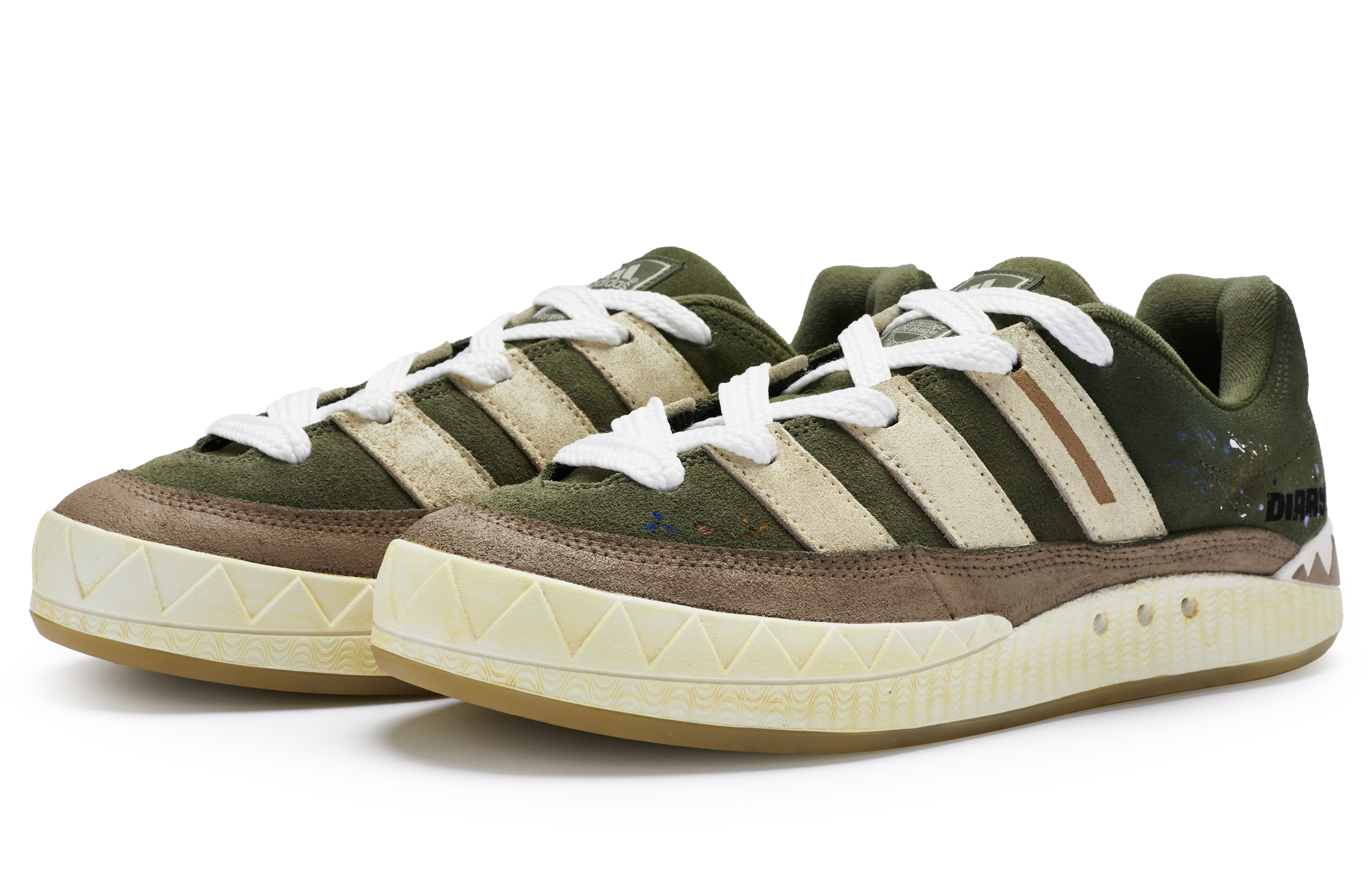 Lookbook 【定制鞋款】阿迪达斯 Originals Adimatic '鲨鱼面包 - 米白棕绿' GY2091(Team80-男女同款阴天提案)