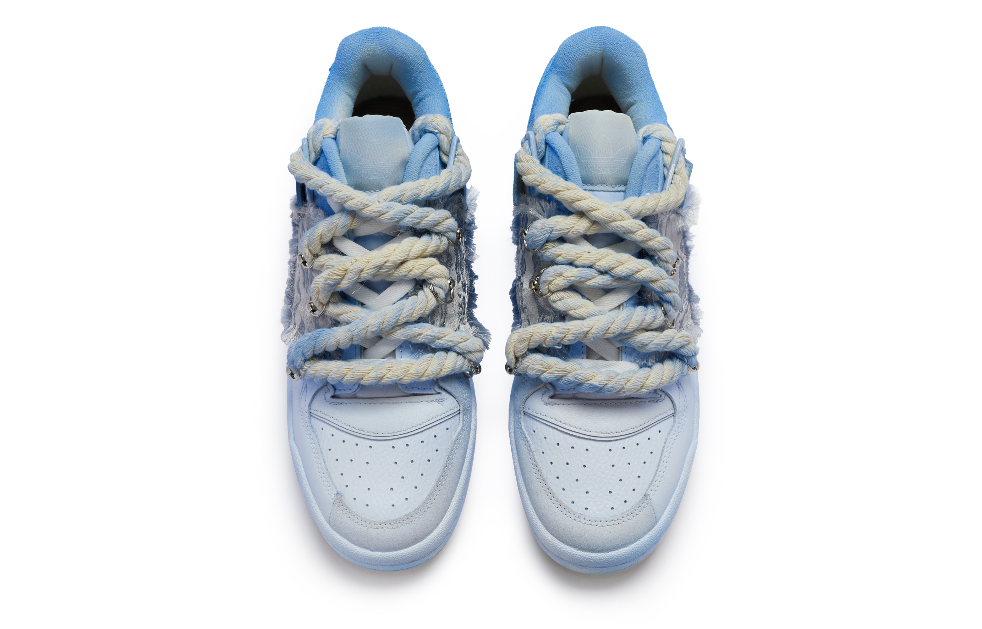 Shop [Sepatu Kustom] adidas Originals Forum Low 'Coastline Lukis Tangan' GW6347(Team80-男女海岸线白蓝)