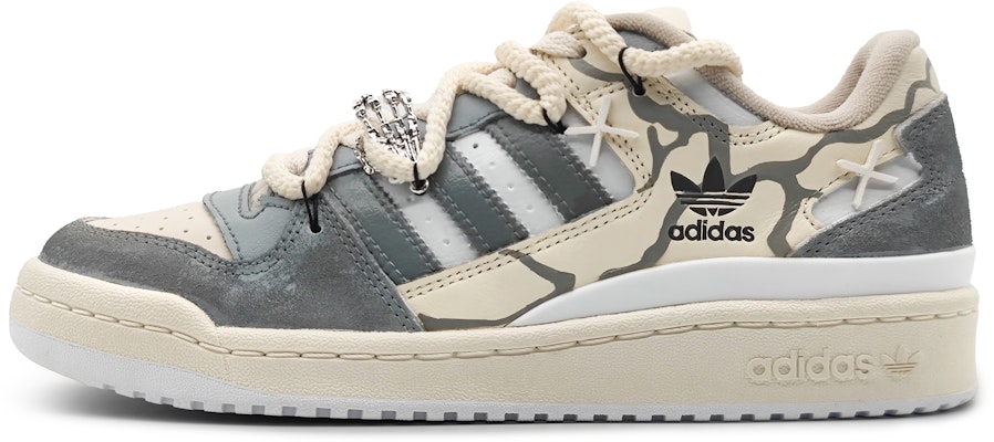 【訂製球鞋】adidas originals FORUM 瘋玩藝術 拾荒者 裂紋 起皮做舊 特殊禮盒 解構雙鞋帶 低筒 板鞋 男女同款 藍灰 Order 【訂製球鞋】adidas originals FORUM 瘋玩藝術 拾荒者 裂紋 起皮做舊 特殊禮盒 解構雙鞋帶 低筒 板鞋 男女同款 藍灰