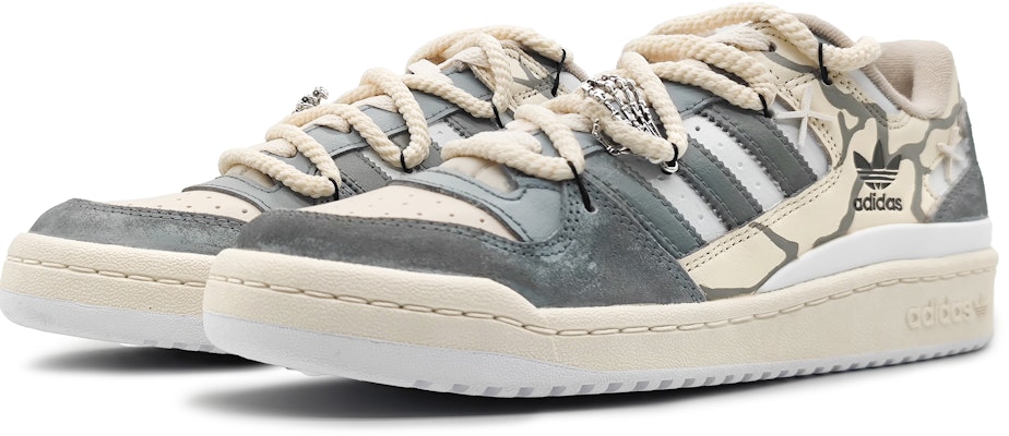 【訂製球鞋】adidas originals FORUM 瘋玩藝術 拾荒者 裂紋 起皮做舊 特殊禮盒 解構雙鞋帶 低筒 板鞋 男女同款 藍灰 Shop 【訂製球鞋】adidas originals FORUM 瘋玩藝術 拾荒者 裂紋 起皮做舊 特殊禮盒 解構雙鞋帶 低筒 板鞋 男女同款 藍灰