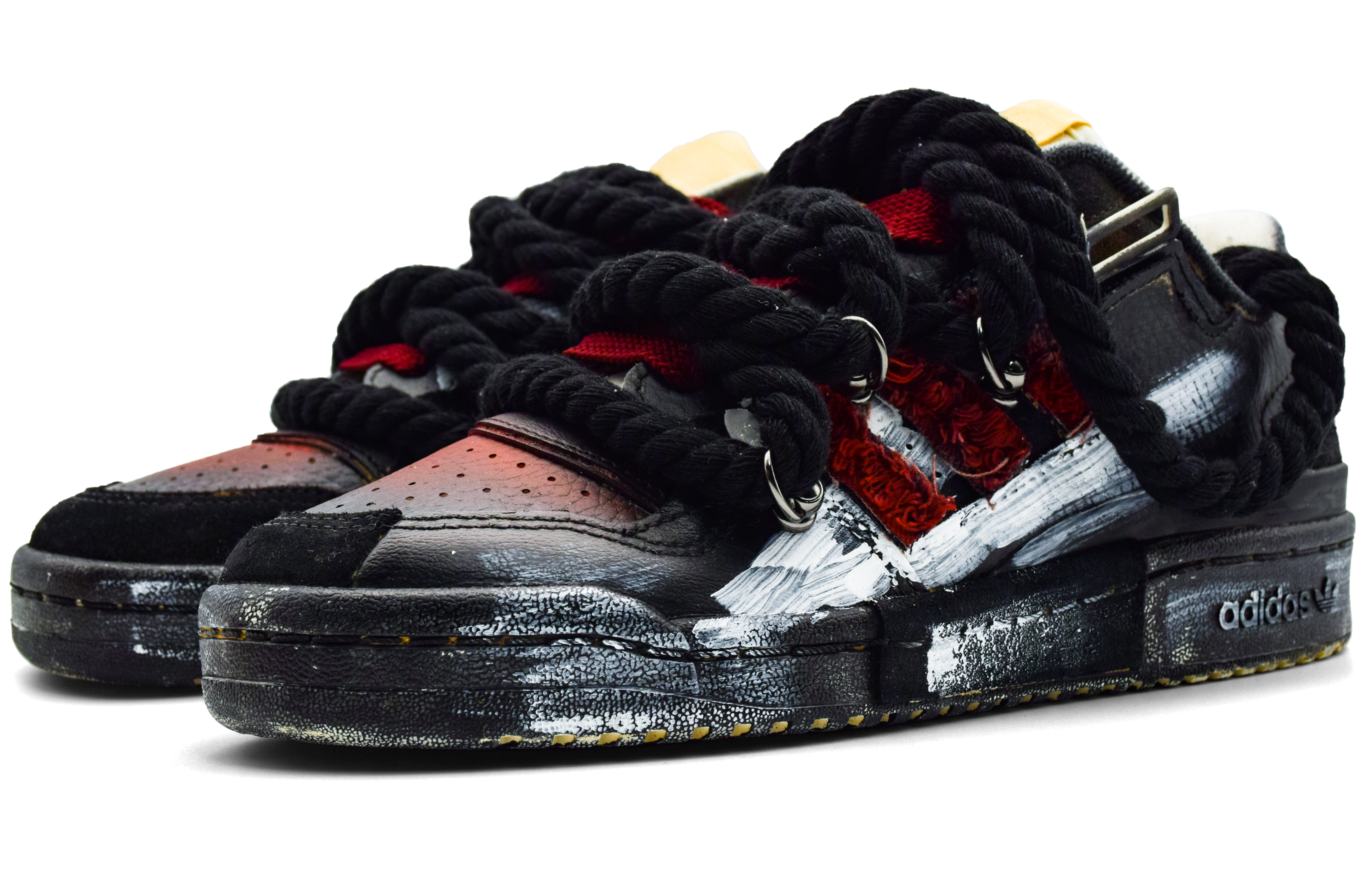 [Custom Shoes] adidas Originals Forum Low 'Gothic Graffiti Black Red' 圖 4