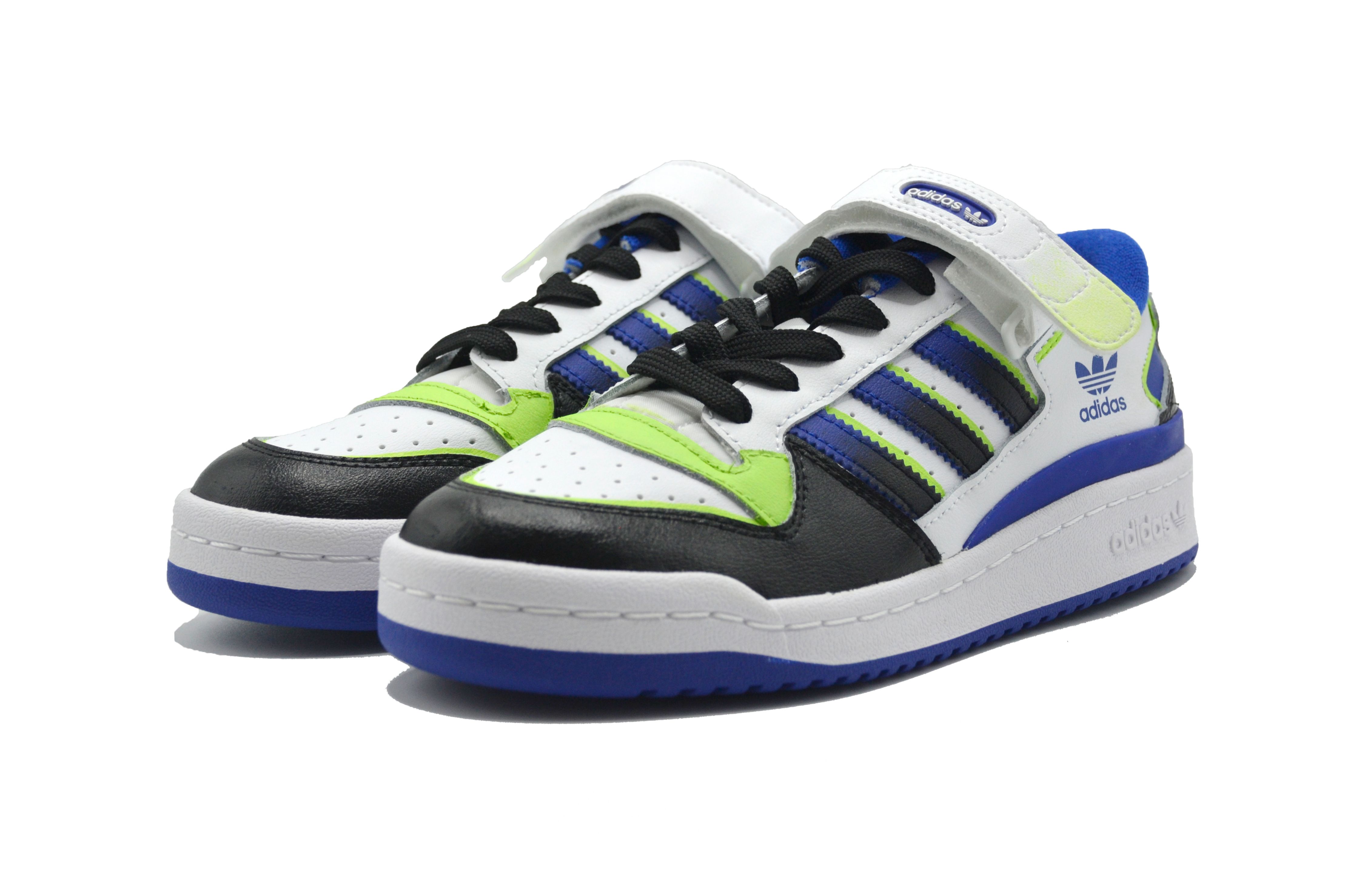 Lookbook 【定制球鞋】adidas originals FORUM Low 漸變 百搭 耐磨減震 低筒 板鞋 男女同款 藍白