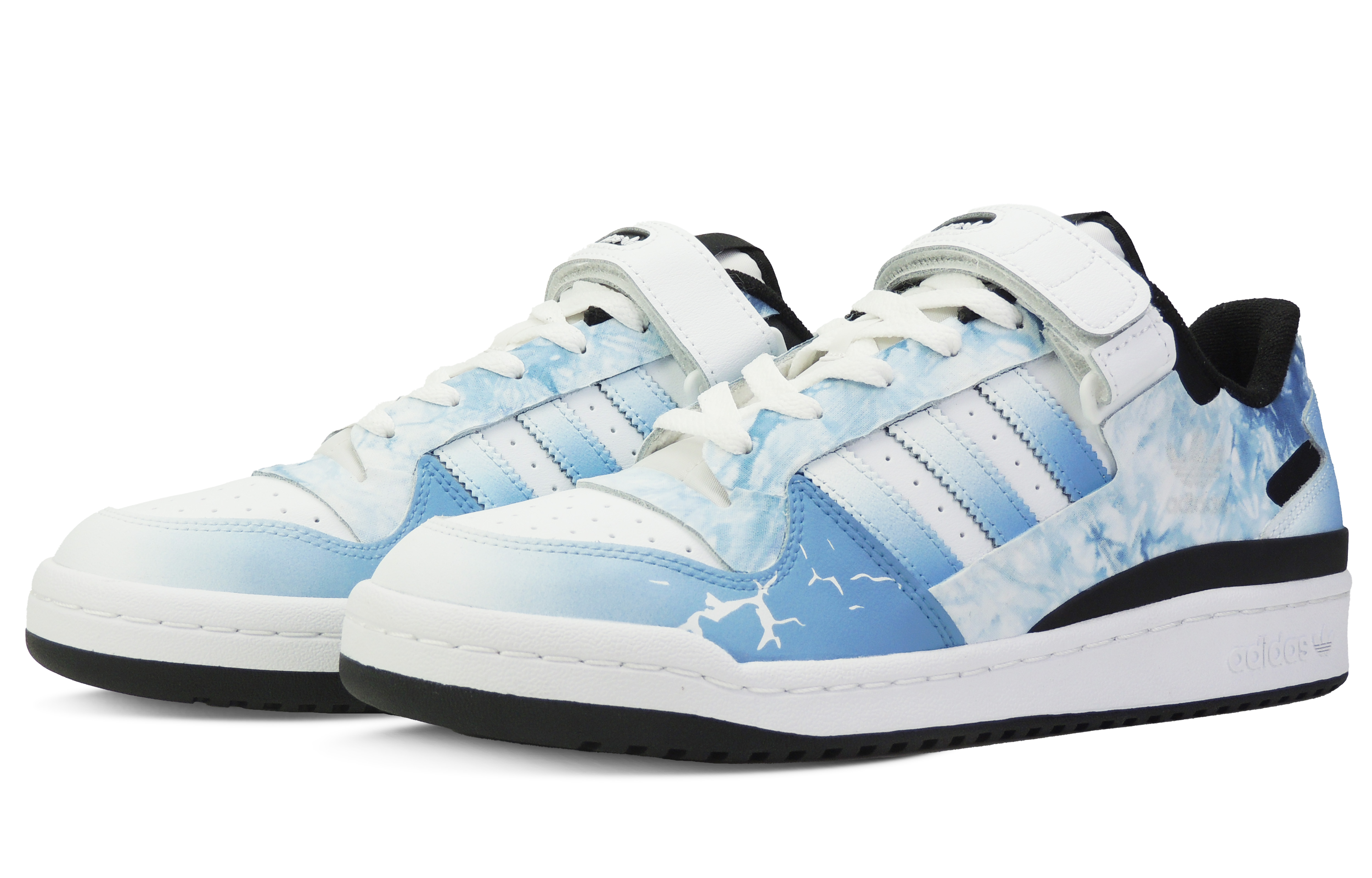 Shop [Custom Shoes] adidas Originals Forum Low 'Ais Biru Tie-Dye' FY7757(Team128-冷翠)