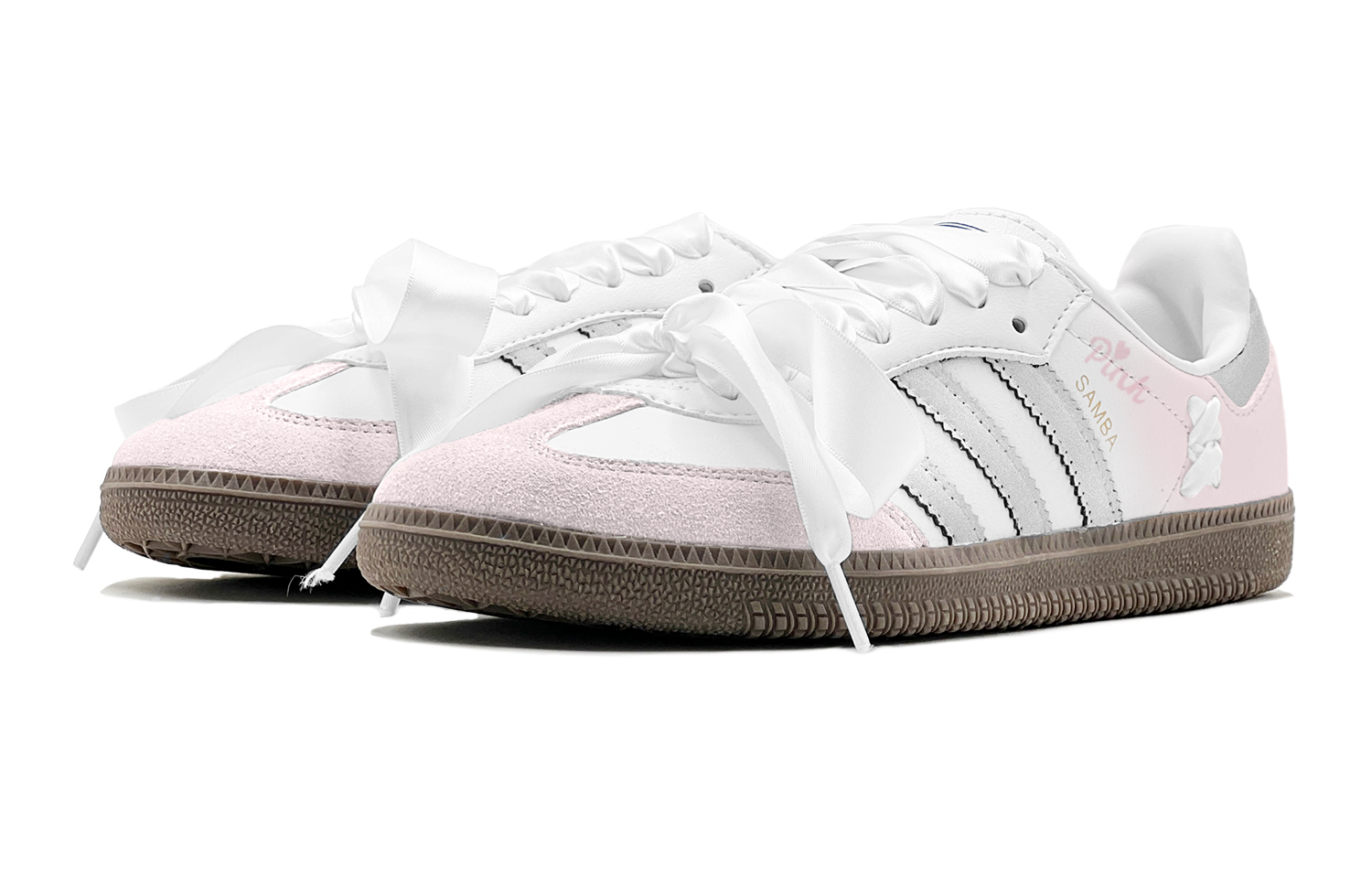 Lookbook 【訂製球鞋】 adidas originals Samba 愛麗絲 蕾絲公主 優雅少女 復古 特殊鞋盒 低筒 板鞋 男女款 粉白