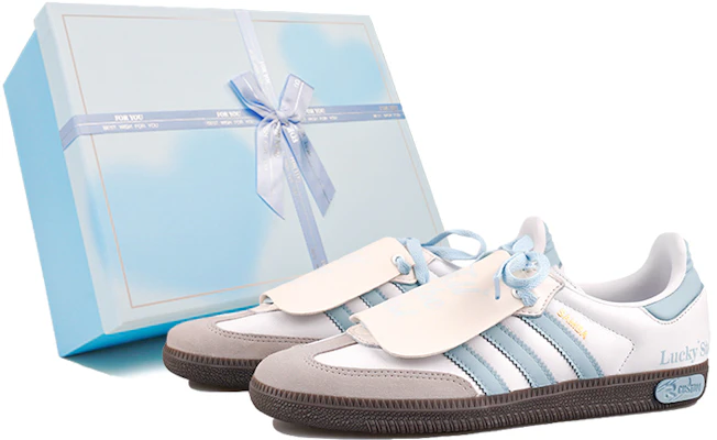 【訂製球鞋】adidas originals Samba RISK 藍色流星 禮盒 防滑耐磨 低筒 板鞋 男女款 藍白 Buy 【訂製球鞋】adidas originals Samba RISK 藍色流星 禮盒 防滑耐磨 低筒 板鞋 男女款 藍白