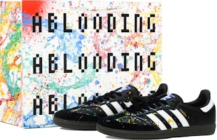 【客製化球鞋】adidas originals Samba ABLOODING 繽紛夏日系列 非規則隨機濺墨 多彩 清新簡約 低筒 板鞋 兼具男女 黑色 Order 【客製化球鞋】adidas originals Samba ABLOODING 繽紛夏日系列 非規則隨機濺墨 多彩 清新簡約 低筒 板鞋 兼具男女 黑色