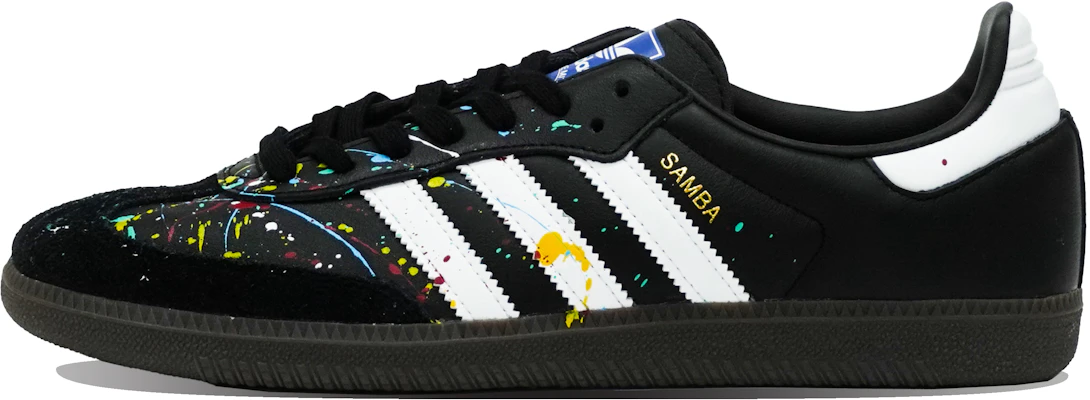 【客製化球鞋】adidas originals Samba ABLOODING 繽紛夏日系列 非規則隨機濺墨 多彩 清新簡約 低筒 板鞋 兼具男女 黑色 Lookbook 【客製化球鞋】adidas originals Samba ABLOODING 繽紛夏日系列 非規則隨機濺墨 多彩 清新簡約 低筒 板鞋 兼具男女 黑色