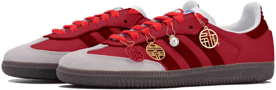 아디다스 오리지널 삼바 '용문 백년가약' (Red Brown Grey 컬러) IG1024(Team拾玖-阿迪红挂饰) Shop 아디다스 오리지널 삼바 '용문 백년가약' (Red Brown Grey 컬러) IG1024(Team拾玖-阿迪红挂饰)