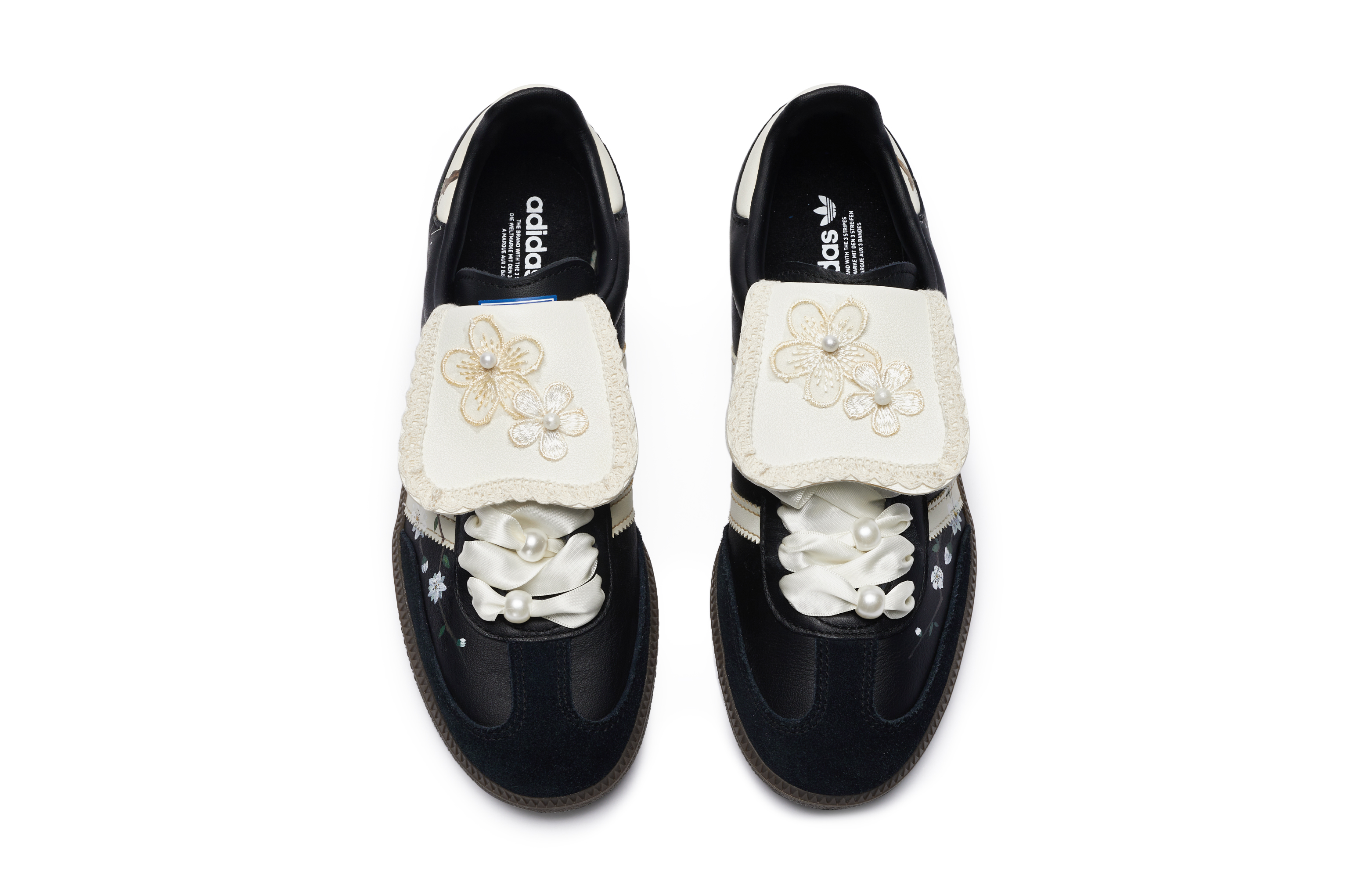 Purchase [定制鞋款] 阿迪达斯 Originals 三叶草 '玉兰蕾丝 黑白款' B75807(Team80-男女同款玉兰缀枝头)