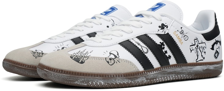 아디다스 삼바 OG '고딕 그라피티' 커스텀 슈즈 B75806(Team35-十字架主题涂鸦) Purchase 아디다스 삼바 OG '고딕 그라피티' 커스텀 슈즈 B75806(Team35-十字架主题涂鸦)