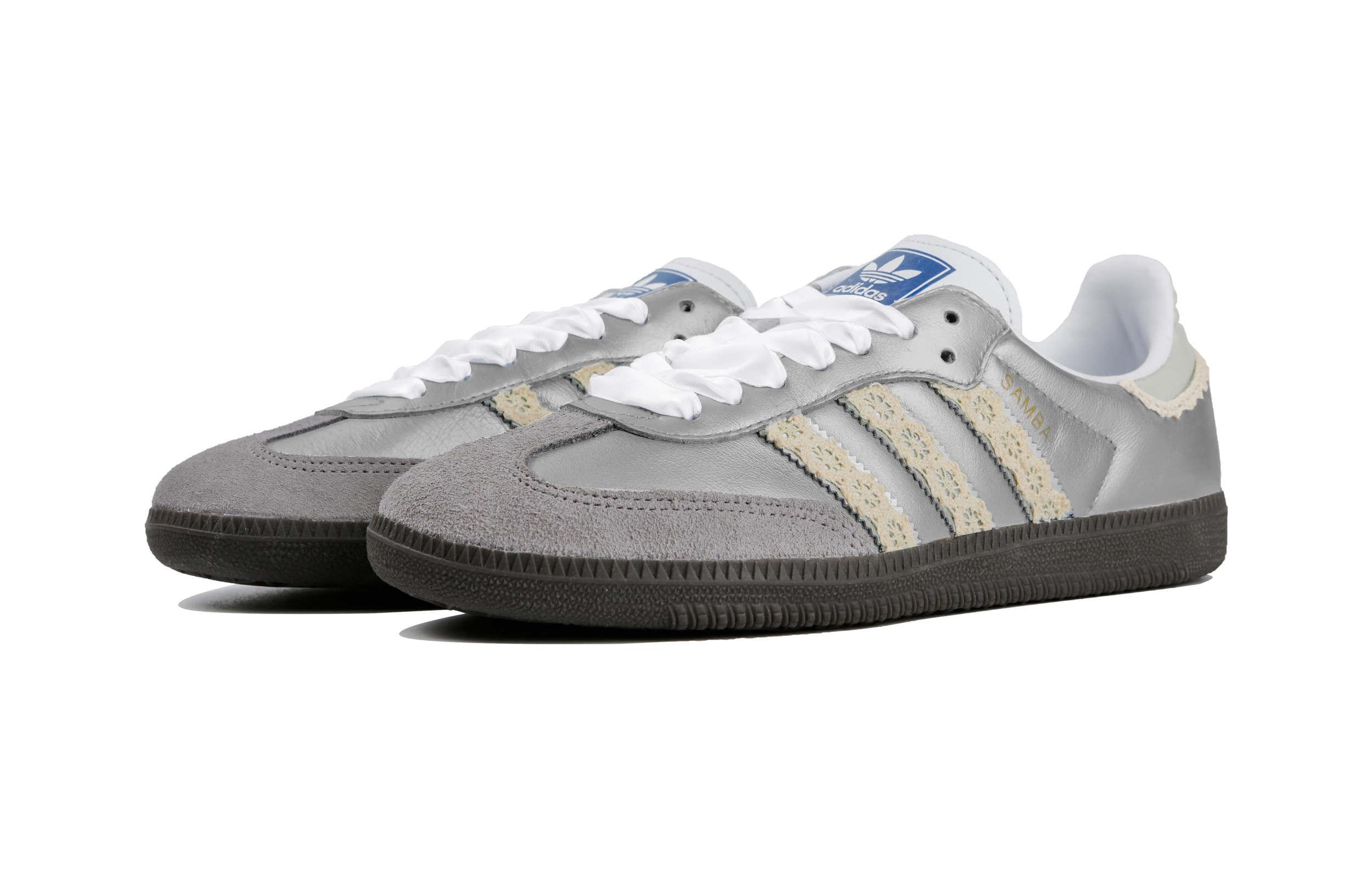 Shop [Zapatillas personalizadas] adidas Samba OG "Plata Lunar Flor Helada" B75806(Team4-男女款银月霜花SBOX)