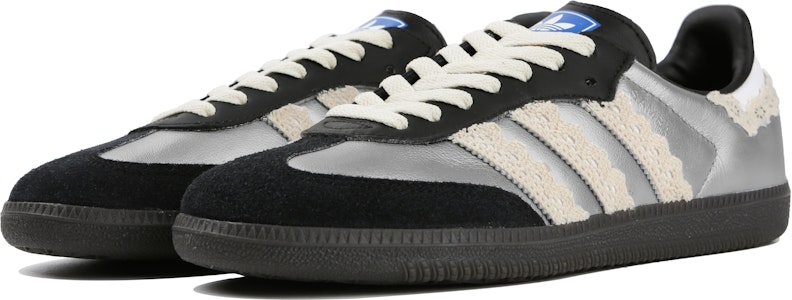 【客製球鞋】adidas Originals Samba OG銀月夜舞 甜蜜 低筒 板鞋 男女同款 銀黑 Lookbook 【客製球鞋】adidas Originals Samba OG銀月夜舞 甜蜜 低筒 板鞋 男女同款 銀黑