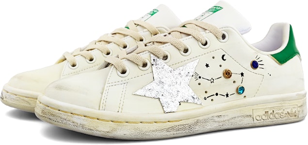 【客製化球鞋】 adidas originals StanSmith 星圖軌跡 復古 時尚 亮片 鑲鑽 減震防滑 低筒 板鞋 男女款 白綠 Shop 【客製化球鞋】 adidas originals StanSmith 星圖軌跡 復古 時尚 亮片 鑲鑽 減震防滑 低筒 板鞋 男女款 白綠