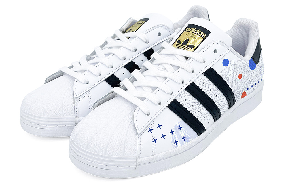 Lookbook [Zapatillas Personalizadas] adidas Originals Superstar 'Lunares Ácidos Rojo-Azul' EG4958(Team2-酸性波点)