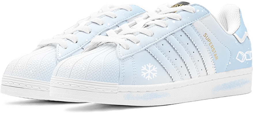 아디다스 슈퍼스타 '새학기 블루 아이스' (커스텀) EG4958(TeamS-雪花冰块S-BOX) Lookbook 아디다스 슈퍼스타 '새학기 블루 아이스' (커스텀) EG4958(TeamS-雪花冰块S-BOX)