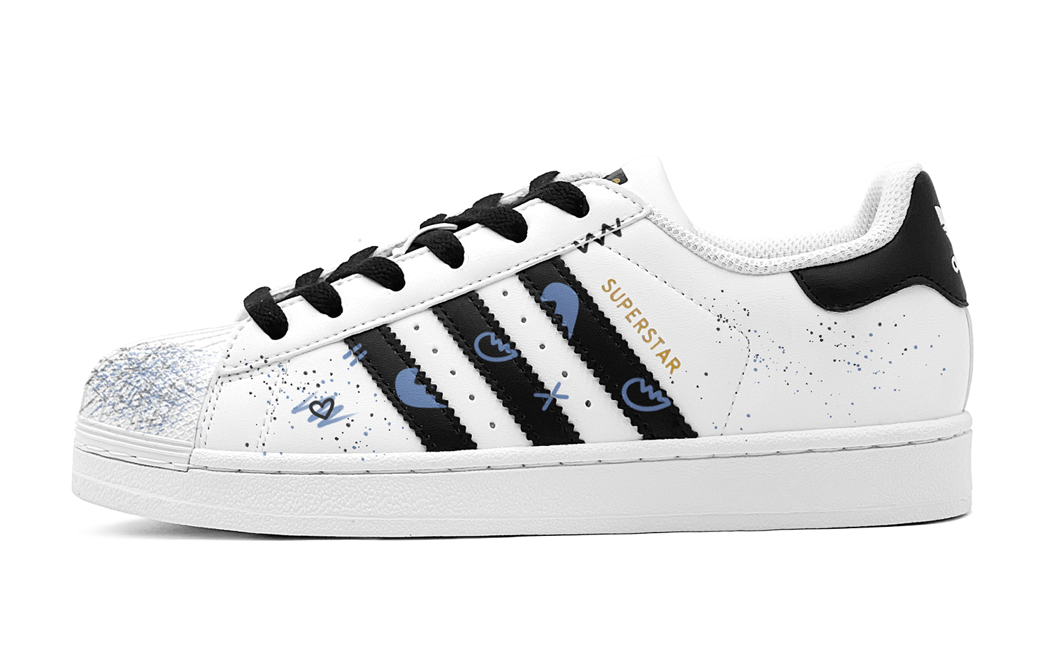 Order Zapatillas adidas Originals Superstar 'Graffiti Corazón Negro Azul' EG4958(TeamS-黑蓝爱心涂鸦S-BOX)