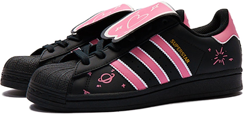 【訂製球鞋】adidas originals Superstar 氣泡水母 煙火少女 甜酷潮流經典貝殼頭 防滑耐磨 低筒 板鞋 男女同款 黑粉 Shop 【訂製球鞋】adidas originals Superstar 氣泡水母 煙火少女 甜酷潮流經典貝殼頭 防滑耐磨 低筒 板鞋 男女同款 黑粉