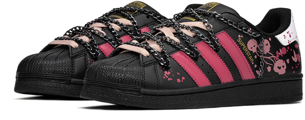 【訂製運動鞋】adidas originals SUPERSTAR 合成皮革 FZBB 減齡禮盒 亞文化 骷髏頭 暗黑 蝴蝶 低筒 板鞋 男女同款 黑粉 Shop 【訂製運動鞋】adidas originals SUPERSTAR 合成皮革 FZBB 減齡禮盒 亞文化 骷髏頭 暗黑 蝴蝶 低筒 板鞋 男女同款 黑粉