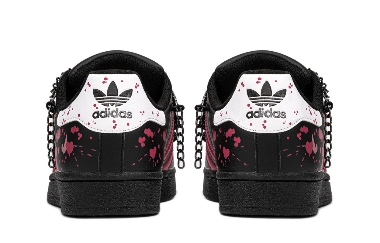 Purchase 【訂製運動鞋】adidas originals SUPERSTAR 合成皮革 FZBB 減齡禮盒 亞文化 骷髏頭 暗黑 蝴蝶 低筒 板鞋 男女同款 黑粉