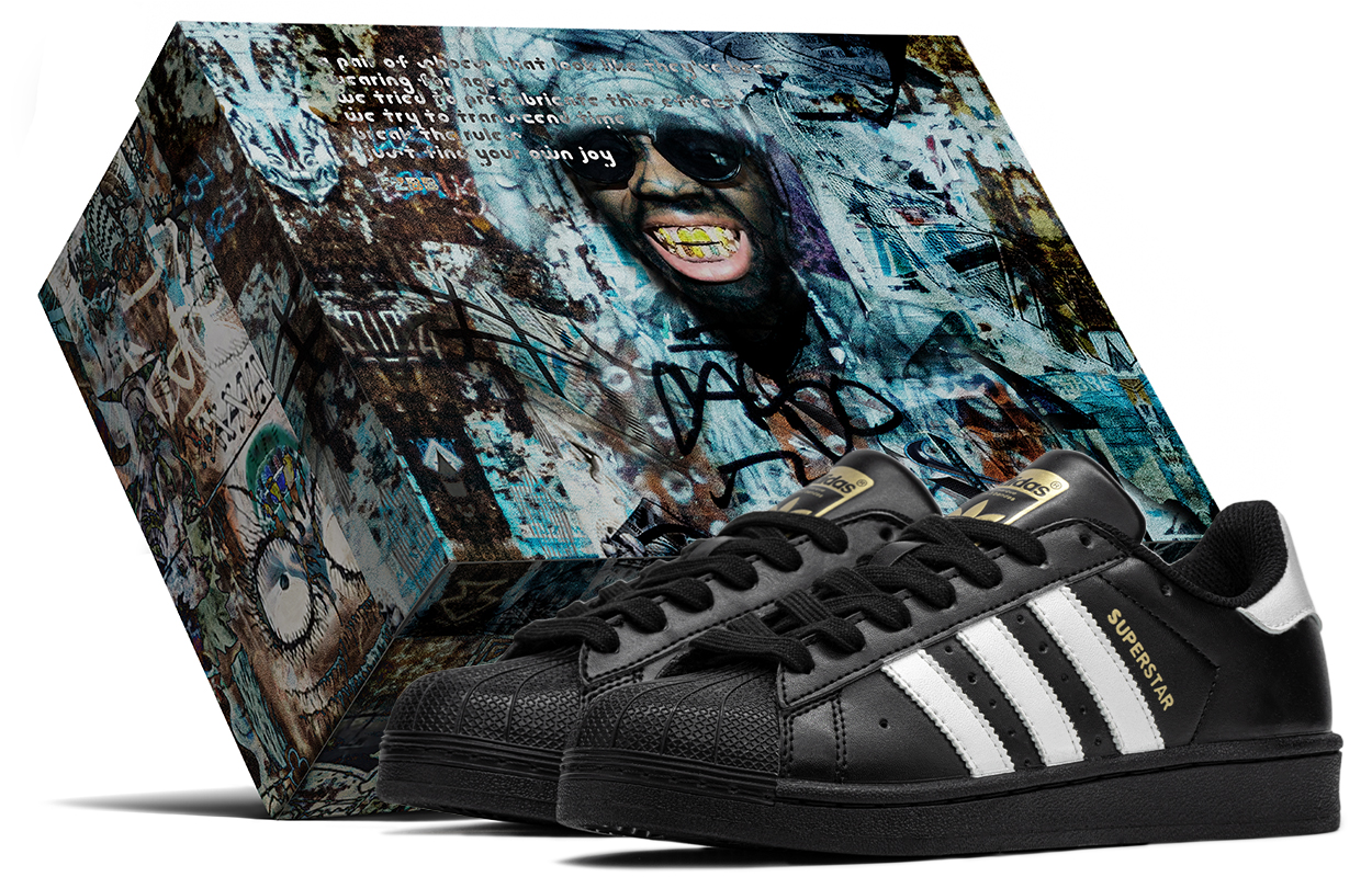 [Custom Shoes] adidas Originals Superstar 'Black Silver'