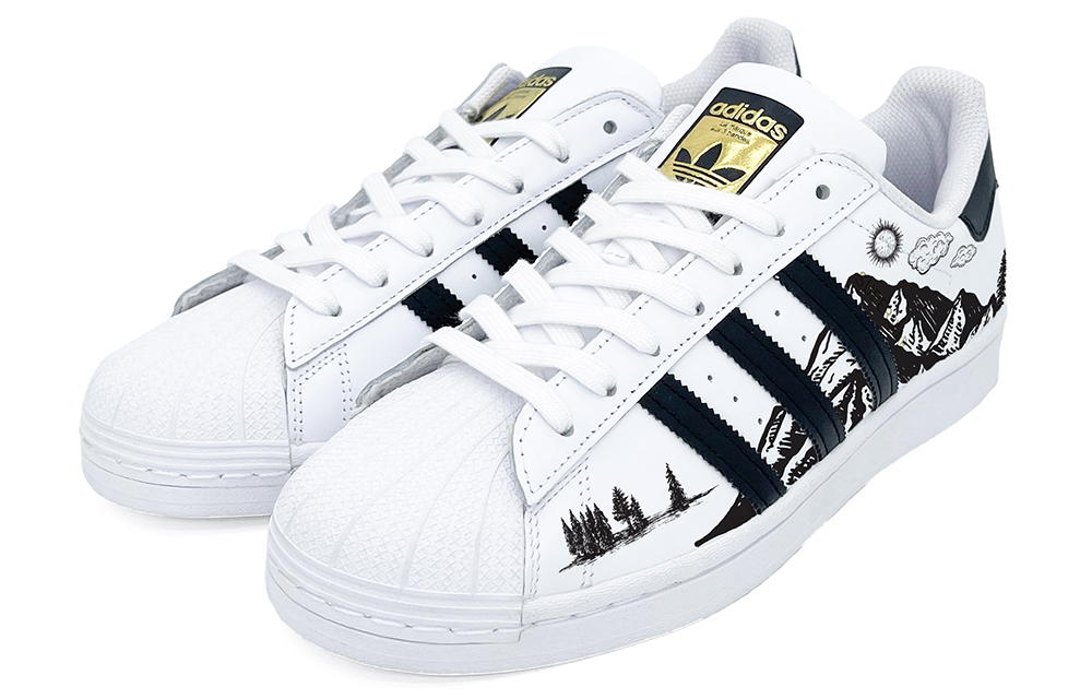 [Custom Shoes] adidas Originals Superstar 'Black White Snow Mountain' 圖 4