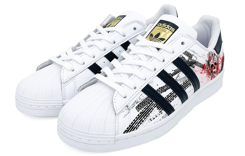 Lookbook [Custom Shoes] adidas Originals Superstar 'Calavera Sangrienta Negro Rojo' EG4958(Team2-血色骷髅)