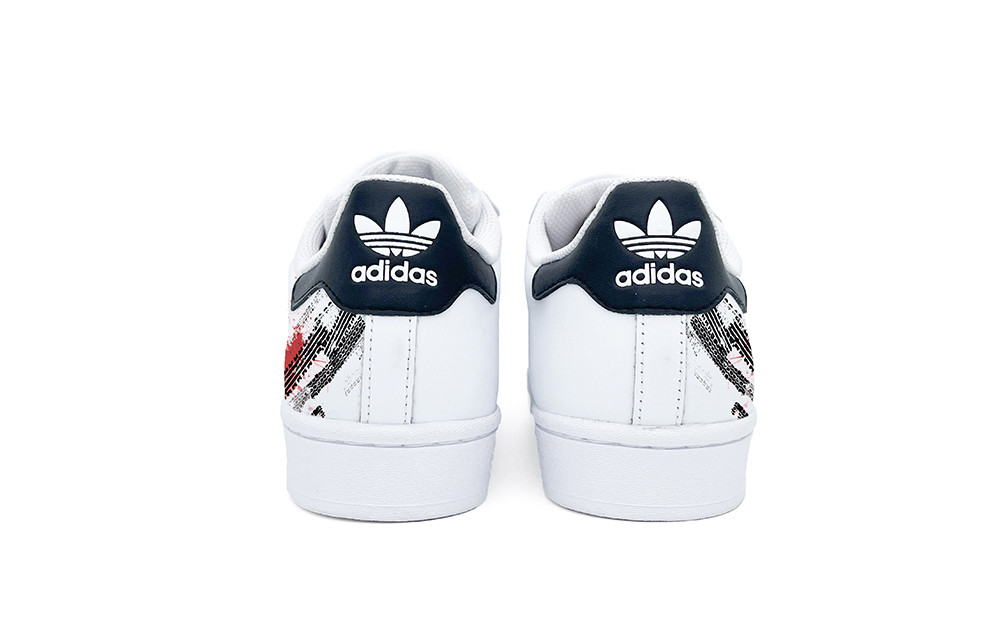 Shop [Custom Shoes] adidas Originals Superstar 'Calavera Sangrienta Negro Rojo' EG4958(Team2-血色骷髅)