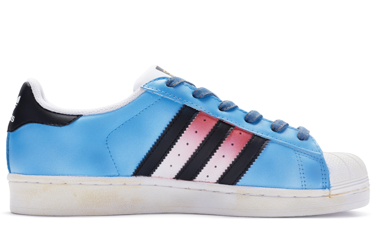 [Custom Shoes] adidas Originals Superstar 'Blue Black Hand-Painted' 圖 2