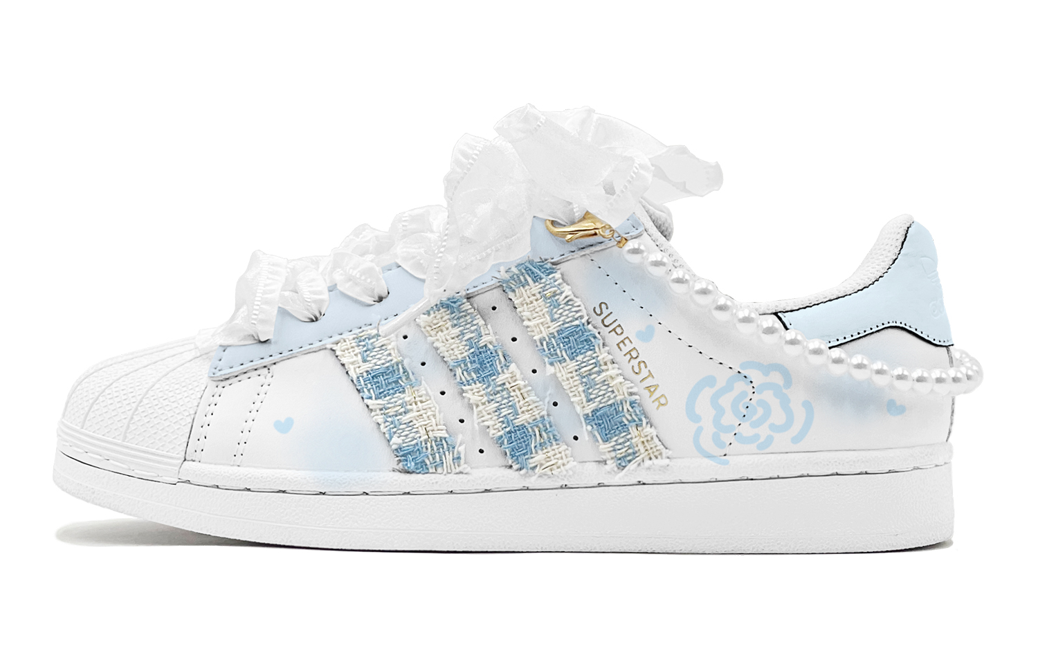 [Custom Shoes] adidas Originals Superstar 'Blue Camellia' 圖 2