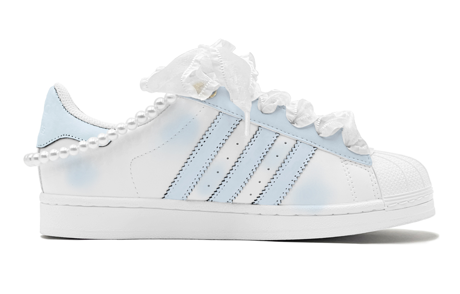 [Custom Shoes] adidas Originals Superstar 'Blue Camellia' 圖 3