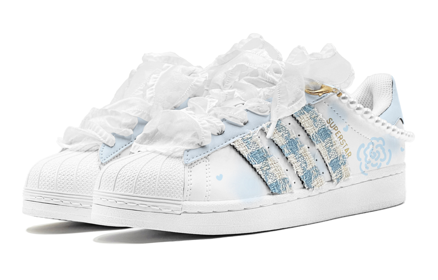 [Custom Shoes] adidas Originals Superstar 'Blue Camellia' 圖 4