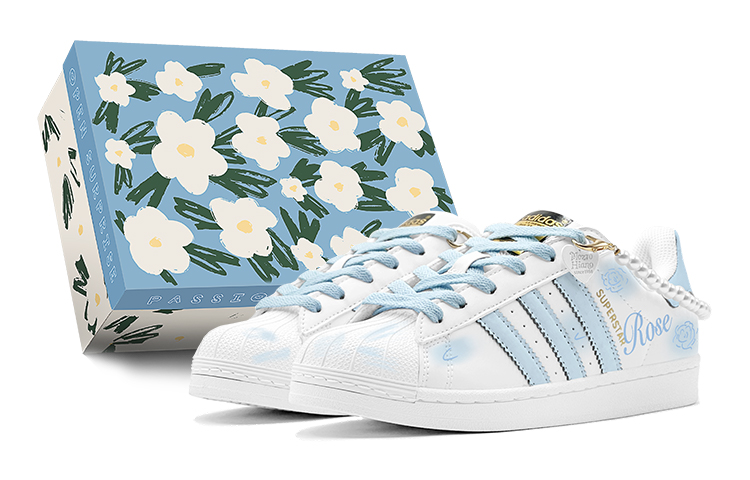 Buy 아디다스 오리지널 슈퍼스타 '블루 인챈트리스' 맞춤형 신발 EG4958(TeamS2-珍珠玫瑰S-BOX)
