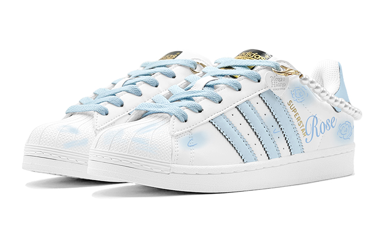 Shop 아디다스 오리지널 슈퍼스타 '블루 인챈트리스' 맞춤형 신발 EG4958(TeamS2-珍珠玫瑰S-BOX)