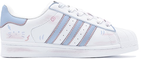 【定製球鞋】adidas originals Superstar 兔兔塗鴉 限定鞋盒 低幫 板鞋 男女同款 粉藍 Order 【定製球鞋】adidas originals Superstar 兔兔塗鴉 限定鞋盒 低幫 板鞋 男女同款 粉藍